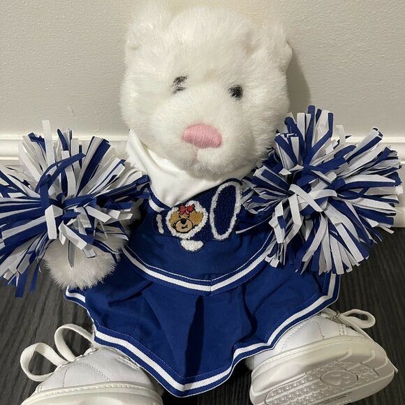 Build A Bear Talking Cheerleader Blue White Pompoms Megaphone Sketchers Plush - Picture 8 of 10